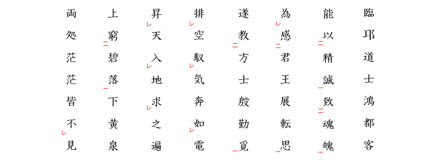 長恨歌１０：返り点
