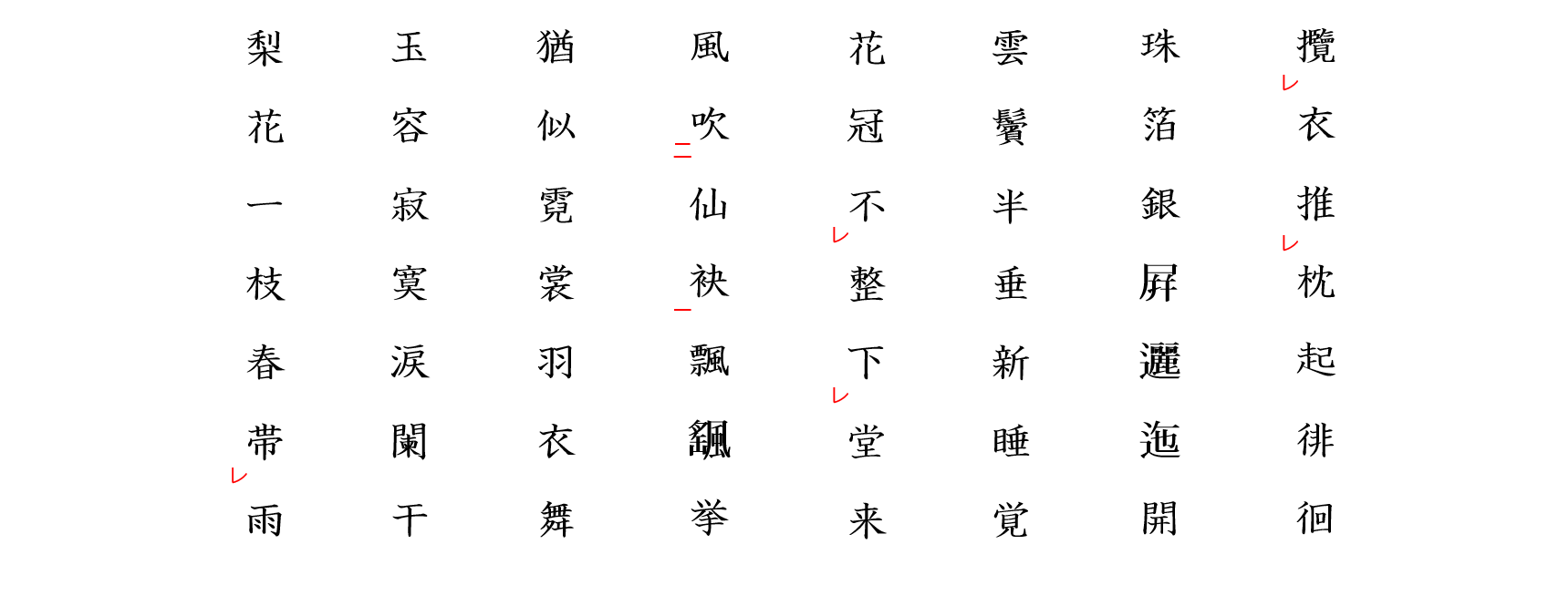 長恨歌１２：返り点