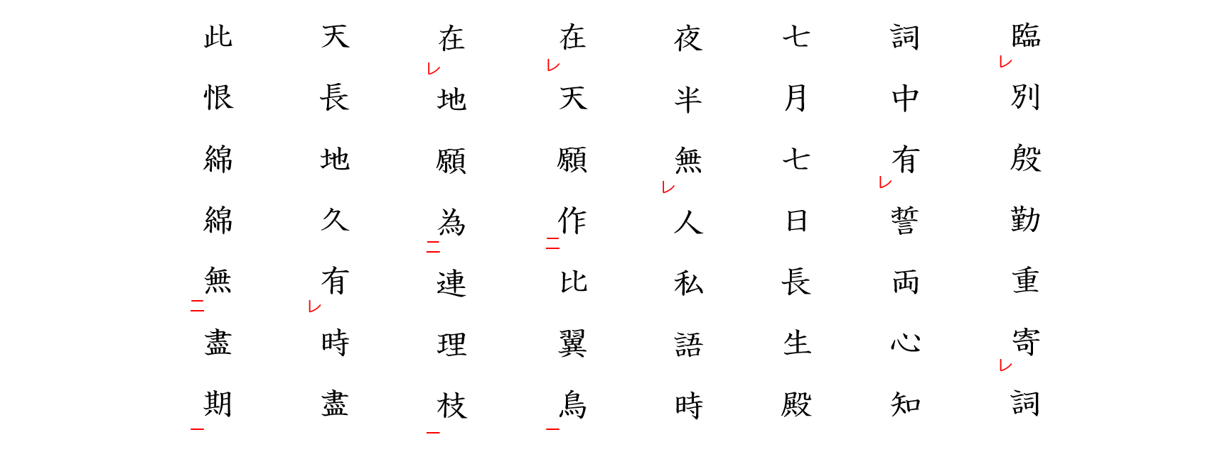 長恨歌１４：返り点