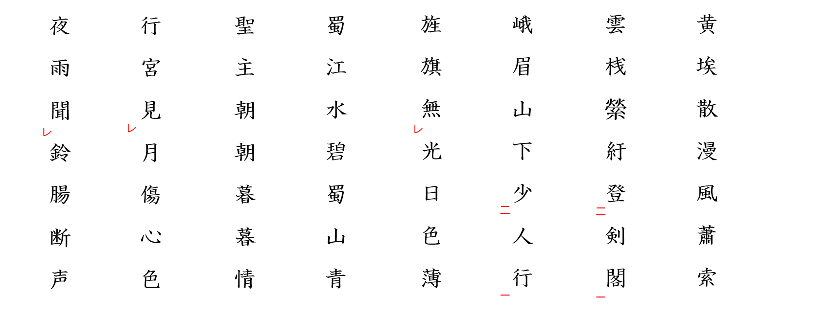 長恨歌６：返り点