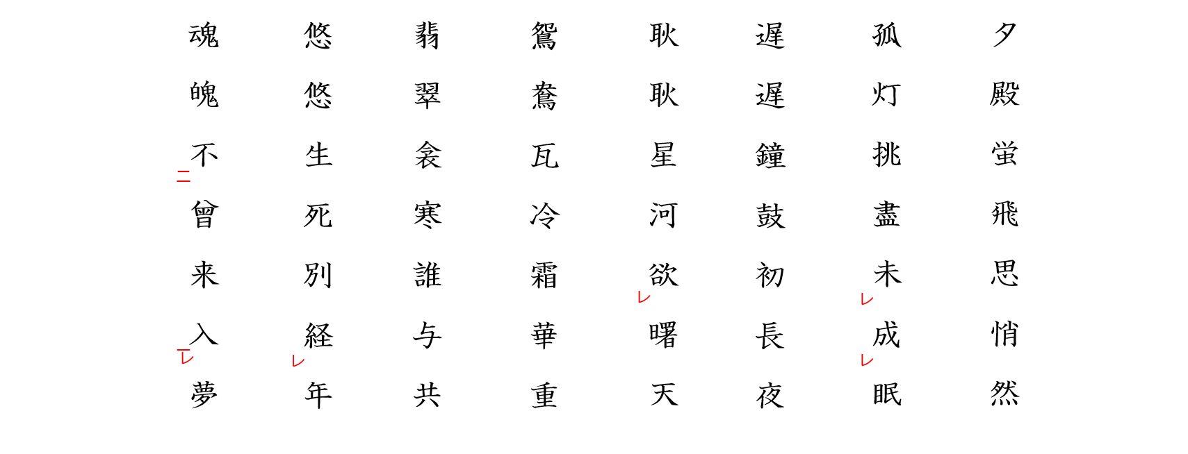 長恨歌９：返り点