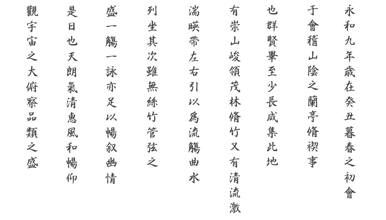 蘭亭序１：白文