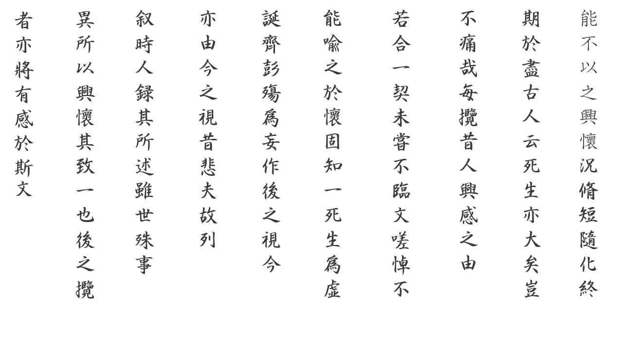 蘭亭序３：白文