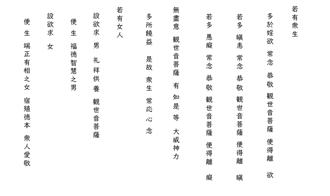 観音経4：白文