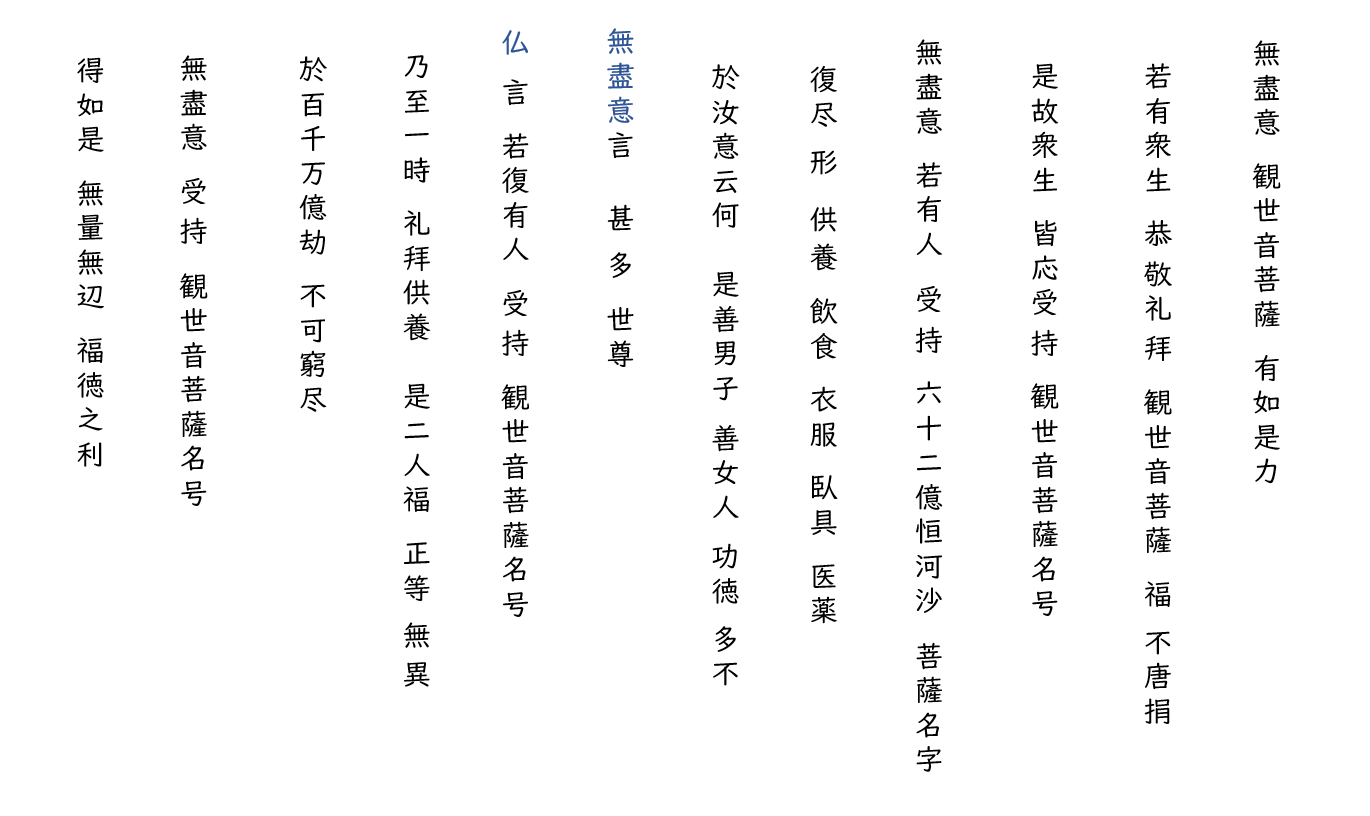 観音経5：白文