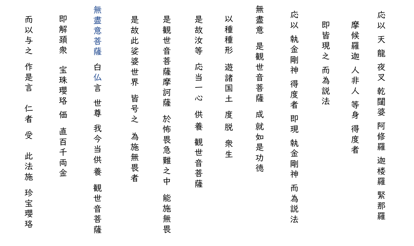 観音経8：白文